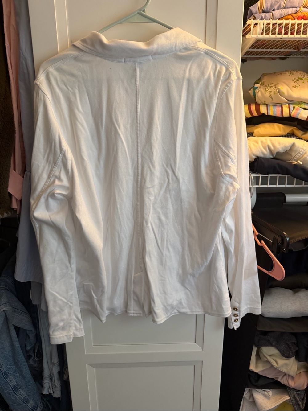 Ralph Lauren White Cotton Embroidered Crest Blazer - Picture 5 of 5